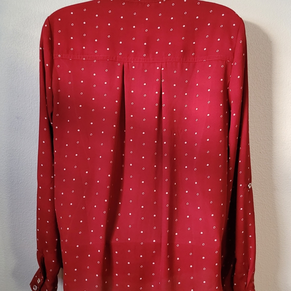 CHOCOLATE red top. Sz M. Zipper detail - Picture 6 of 11